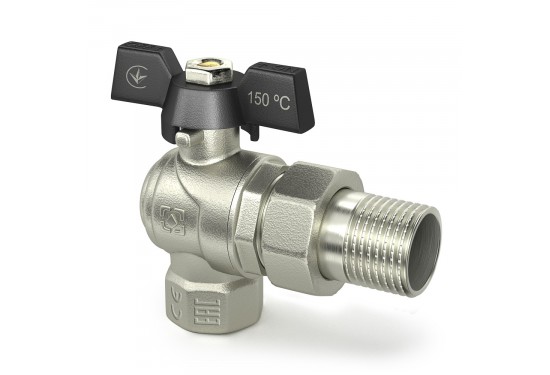 Angle ball valve with RAFTEC dismountable connection
