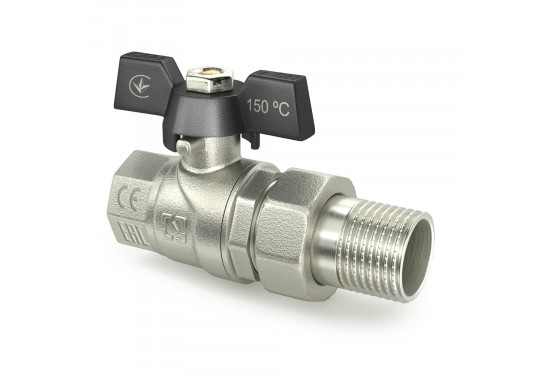 RAFTEC BLACK ball valve with dismountable connection