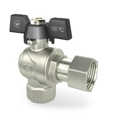 RAFTEC BLACK angle ball valve with dismountable connection