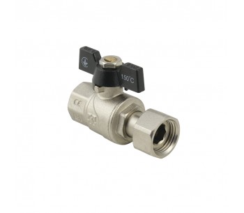 RAFTEC BLACK (1/2") straight ball valve with dismountable connection