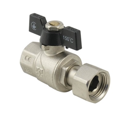 RAFTEC BLACK straight ball valve with dismountable connection
