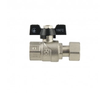 RAFTEC BLACK (1/2") straight ball valve with dismountable connection