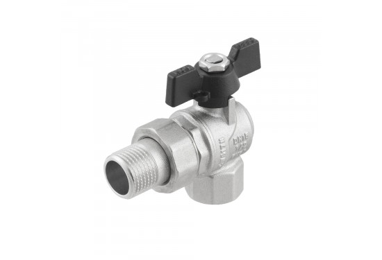 Angle ball valve with RAFTEC dismountable connection