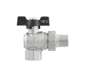 Angle ball valve with RAFTEC dismountable connection