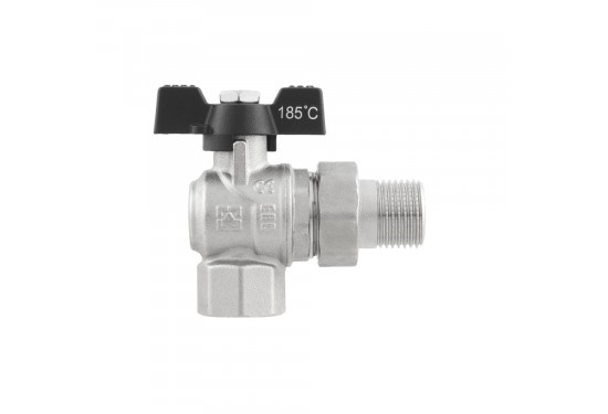 Angle ball valve with RAFTEC dismountable connection