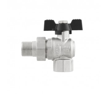 Angle ball valve with RAFTEC dismountable connection