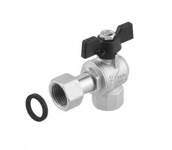 RAFTEC BLACK angle ball valve with dismountable connection