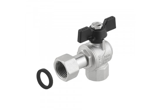 RAFTEC BLACK angle ball valve with dismountable connection