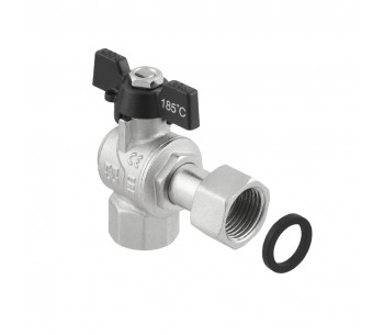 RAFTEC BLACK angle ball valve with dismountable connection