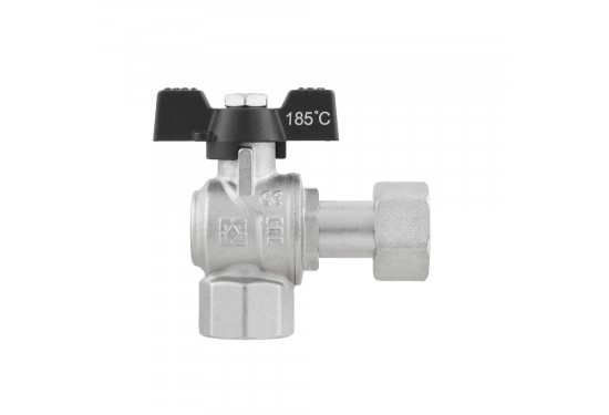 RAFTEC BLACK angle ball valve with dismountable connection