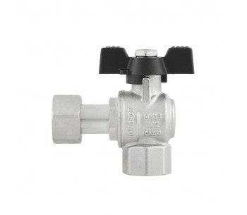 RAFTEC BLACK angle ball valve with dismountable connection