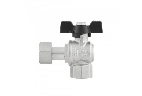 RAFTEC BLACK angle ball valve with dismountable connection