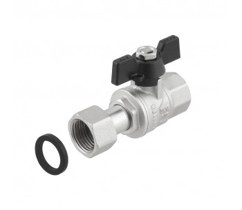 RAFTEC BLACK straight ball valve with dismountable connection