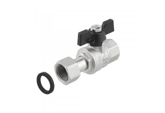 RAFTEC BLACK straight ball valve with dismountable connection