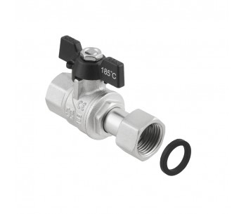 RAFTEC BLACK straight ball valve with dismountable connection