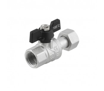 RAFTEC BLACK straight ball valve with dismountable connection