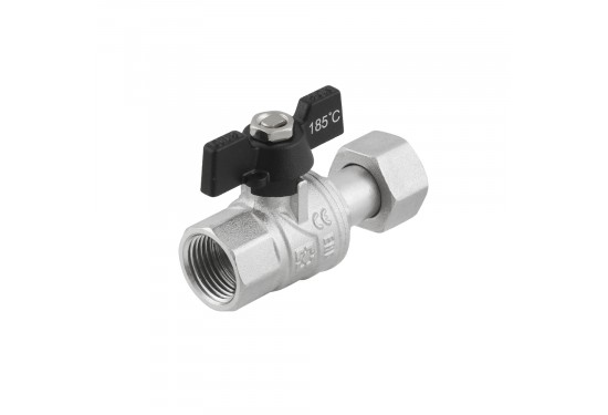 RAFTEC BLACK straight ball valve with dismountable connection