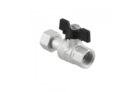 RAFTEC BLACK straight ball valve with dismountable connection