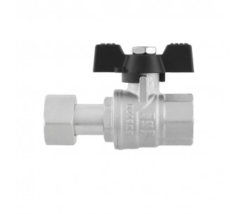 RAFTEC BLACK straight ball valve with dismountable connection