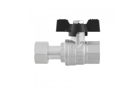 RAFTEC BLACK straight ball valve with dismountable connection