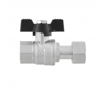 RAFTEC BLACK straight ball valve with dismountable connection