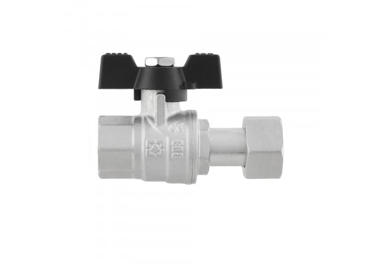 RAFTEC BLACK straight ball valve with dismountable connection