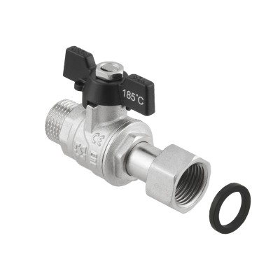 RAFTEC BLACK straight ball valve with dismountable connection PRBM1-2