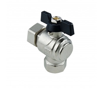 RAFTEC BLACK (1/2") angle ball valve with dismountable connection