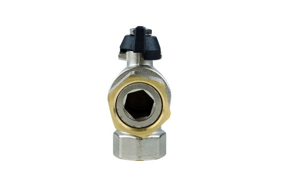 RAFTEC BLACK (1/2") angle ball valve with dismountable connection