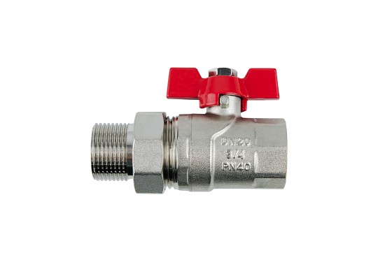 RAFTEC RED ball valve with dismountable connection