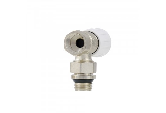 Manually adjustable angle radiator valve