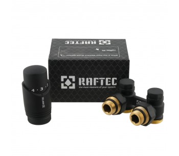 Angled H-pattern bottom radiator valve with thermal head kit DAHU11-B