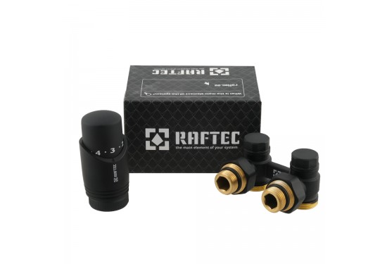 Angled H-pattern bottom radiator valve with thermal head kit DAHU11-B