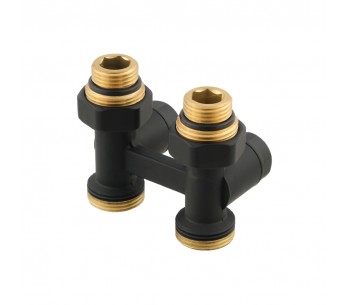 Straight H-pattern bottom radiator valve Black DHRKS11-B