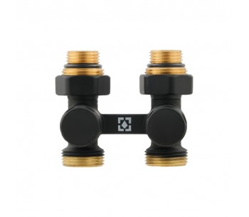 Straight H-pattern bottom radiator valve Black DHRKS11-B