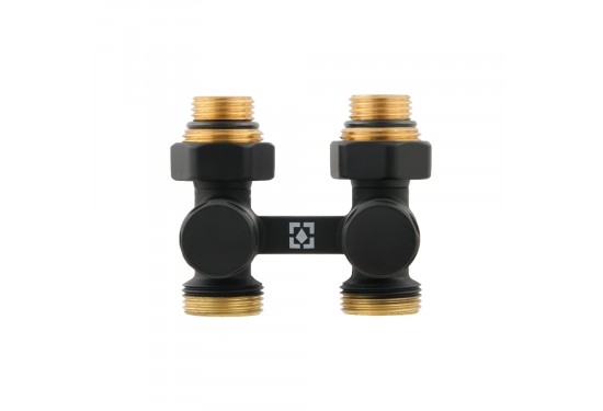 Straight H-pattern bottom radiator valve Black DHRKS11-B