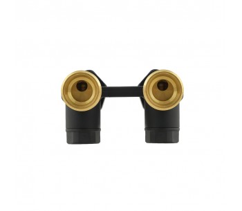 Straight H-pattern bottom radiator valve Black DHRKS11-B