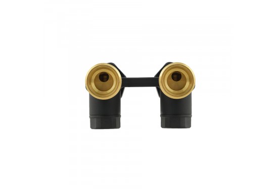 Straight H-pattern bottom radiator valve Black DHRKS11-B