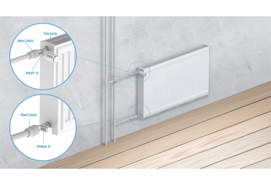 Manually adjustable straight radiator valve PVRK 11