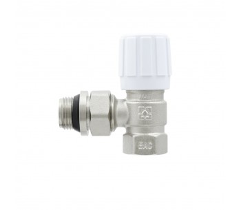 Manually adjustable angle radiator valve