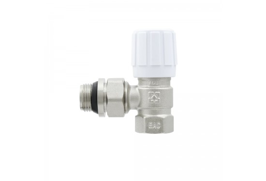 Manually adjustable angle radiator valve