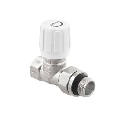 Manually adjustable straight radiator valve