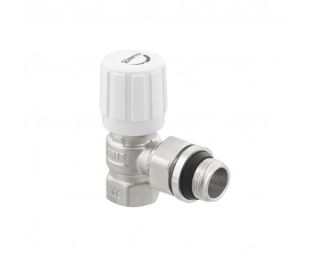 Manually adjustable angle radiator valve