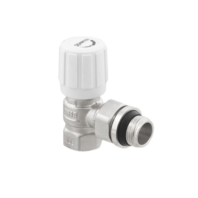 Manually adjustable angle radiator valve