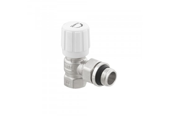 Manually adjustable angle radiator valve