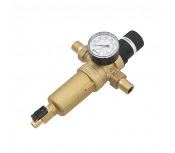 Pressure reducer with self-cleaning filter (hot water)