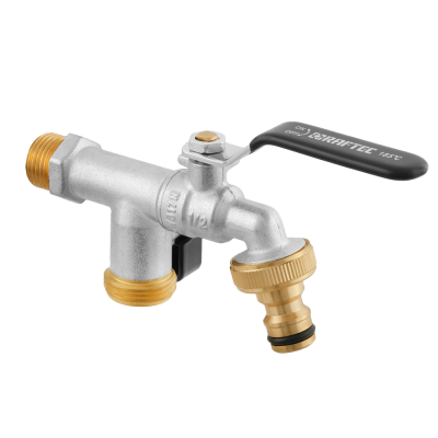 Кран двойной поливочный шаровой RAFTEC BLACK KP0102