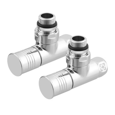 Sada rohových radiátorových kohoutů se spojovací maticí a kulatou rukojetí RV2012-2034