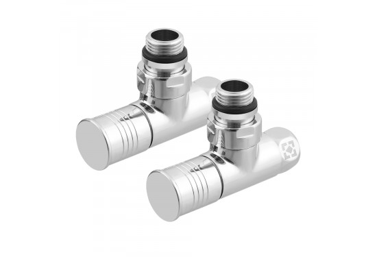 Set of angle radiator valves with cap nut and round handle RV2012-2034 Set of angle radiator valves with cap nut and round handle RV2012-2034