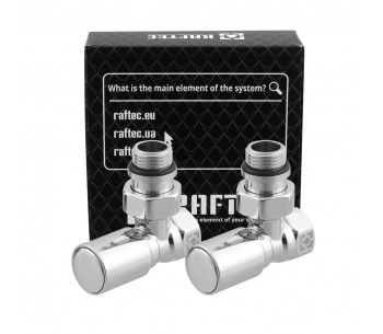 Set of angle radiator valves with cap nut and round handle RV-6012 Set of angle radiator valves with cap nut and round handle RV-6012